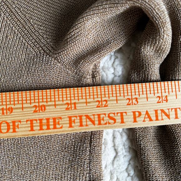 Chico’s Size 3 Twist Knot Front Tan Brown Long Sleeve Sweater Top Women’s US XL - Picture 9 of 10